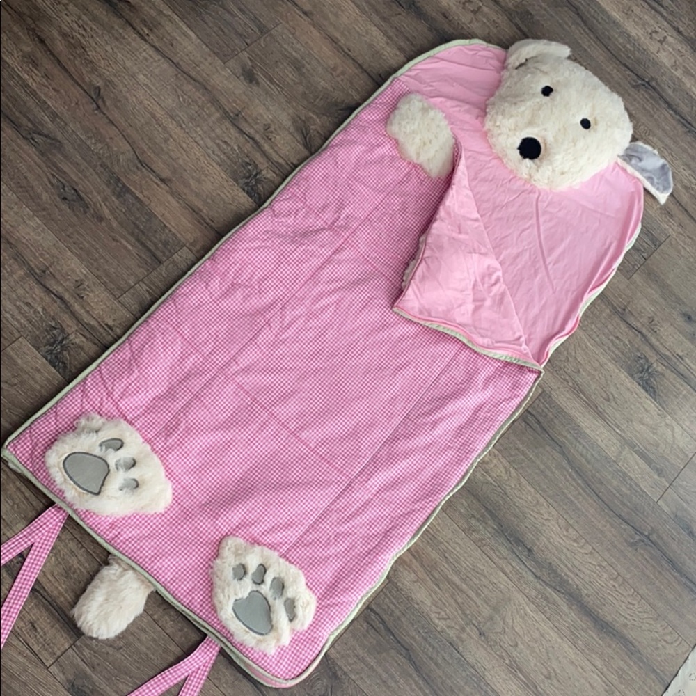 Pottery Barn Pink Shaggy Puppy Sleeping Bag